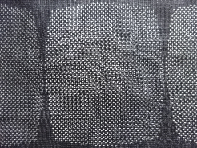 JAPANESE KIMONO / ANTIQUE KIMONO / SILK / DORO OSHIMA TSUMUGI (5 maruki) / WOVEN ABSTRACT